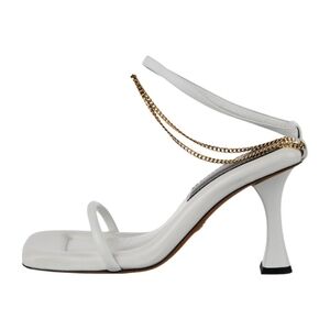 Proenza Schouler White Heels with Gold Chain